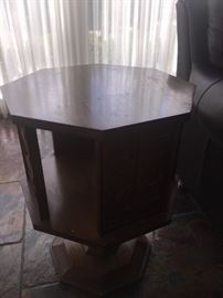 mid century modern revolving bookcase