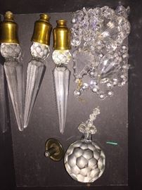 fine crystal parts of a chandelier