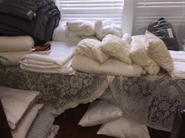 unused pillows, bedspreads, blankets--goodness knows we have them