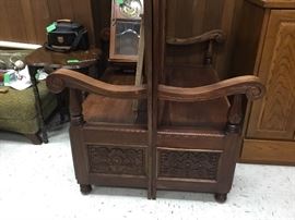 Both parson’s benches back to back - the are identical pieces