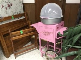 Twin bed and mattress/box springs + a cotton candy machine 