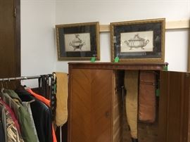 Great urn pictures above armoire