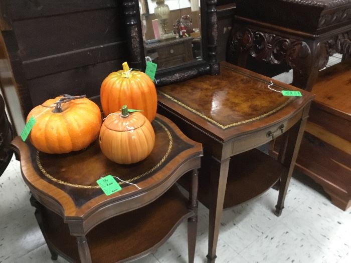 Get ready for the holidays with some great pumpkins + these leather top tables