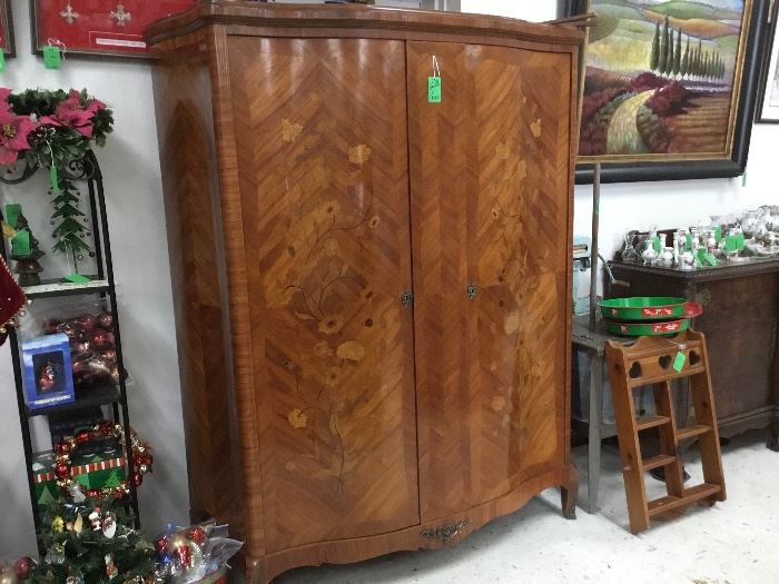 Large curved front armoire - gave the key!  Great condition 