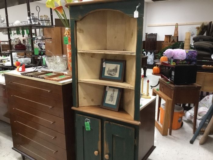 Small corner cabinet -easy to move as it comes in 2 pieces