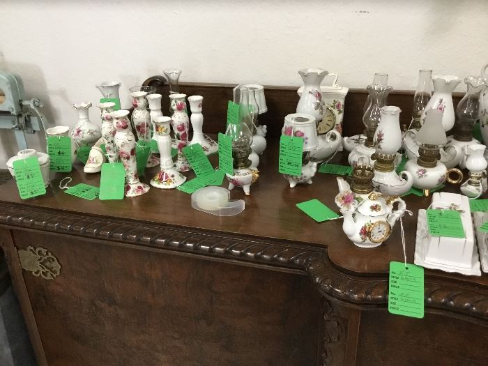 Candle sticks, lamps, bud vases and more