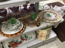 Cardinal metal mail box on bottom shelf