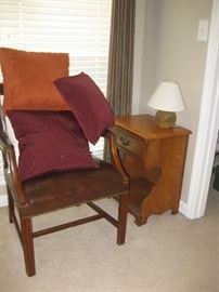 Great antique side chair, with nite stand to match bedroom suite