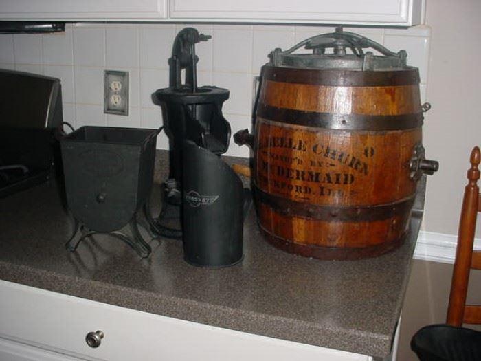 Wonderful old churn, "marshmallow fluffer" and other