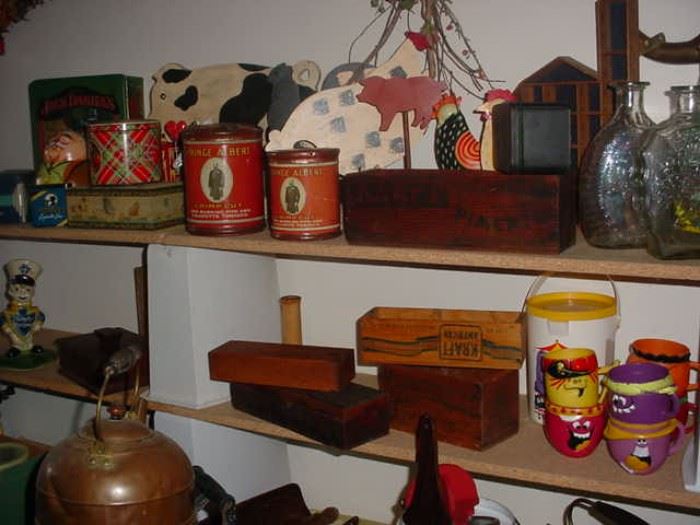 Old tins, boxes, advertising and more