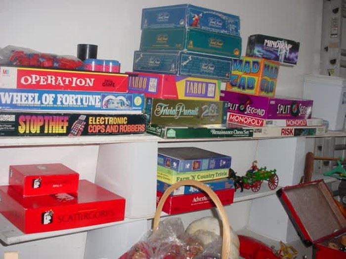 Boxes of games everywhere