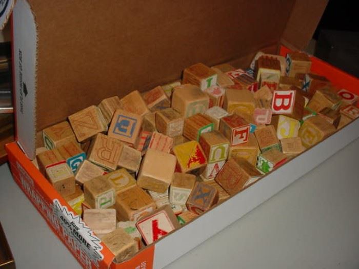 Old early wooden blocks