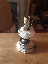 Vintage Milk Glass Lamp (works) no shade