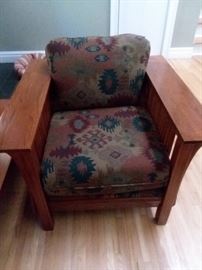 Wood and upholstered chair 