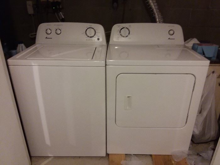 Amana top loader electric washer and dryer