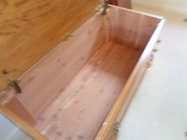 inside of cedar chest