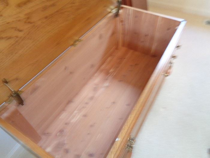 inside of cedar chest
