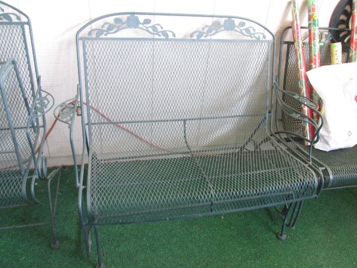 Wrought Iron Love Seat and Chairs