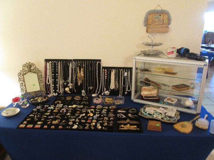 Vintage and Costume Jewelry plus Dresser Accessories and Other Items in the Showcase!!!