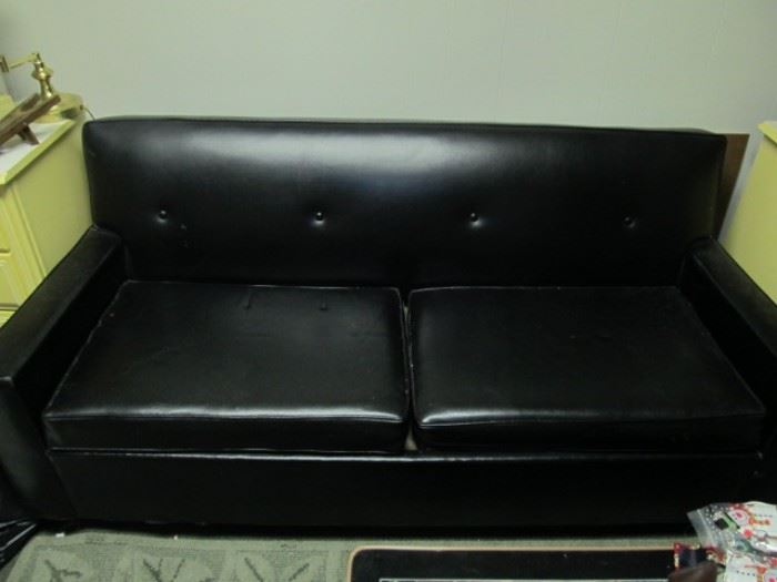 Mid century vinyl sleeper sofa