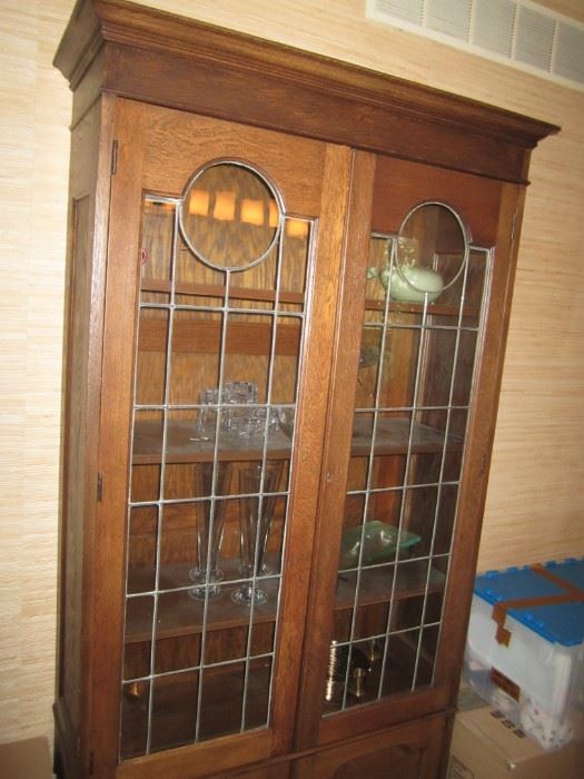 China hutch with lead glass