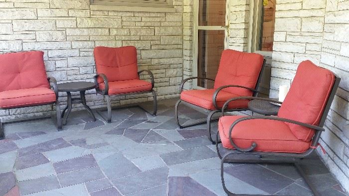 Patio set of 4 Chairs with Cushions