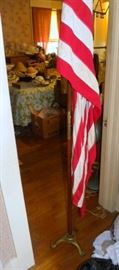 American Flag in Antique Iron Stand