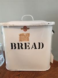 Antique English Enameled Bread Box