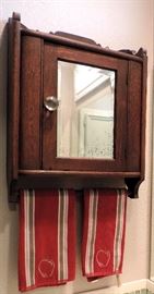 ANTIQUE OAK MEDICINE CABINET