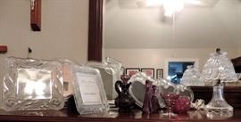 CRYSTAL PICTURE FRAMES AND LAMP