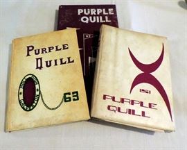 BALL HIGH PURPLE QUILL YEARBOOKS 1960'S