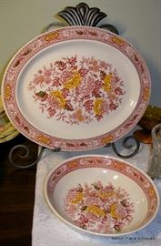 Ridgway Canterbury pattern Platter and Bowl