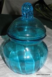 Empoli Italy large vintage lidded canister glass