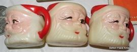 Tiny vintage xmas cups hard plastic