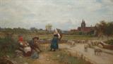 "Rest By The Roadside" Oil On Canvas by Sir Ernest Albert Waterlow, R.A.