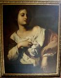 18th c. Oil on Canvas Depicting Renaissance Woman
