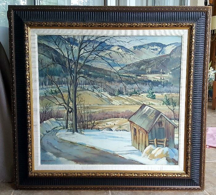 Oil canvas painting by Avril Conwell
Landscape with barn
