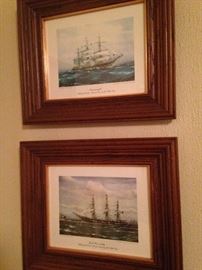 Two nautical framed art pieces by Jack Spurling