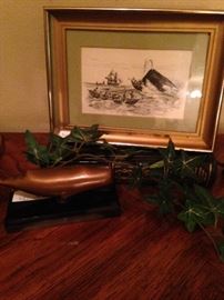 Pen and ink of Moby Dick 