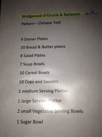 English china- 59 pieces of "Chinese Trail" by Wedgwood 