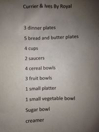 25 pieces  of vintage Currier & Ives "The Old Grist Mill" by Royal