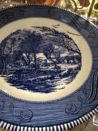 25 pieces - vintage Currier & Ives "The Old Grist Mill" by Royal - made in the USA