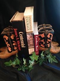 Darling cowboy boots used as bookends