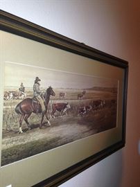Western art by Bob Moline  (born 1938) - known for Western theme painting, saddle design, and saddle making