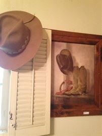Western still-life art; man's western hat