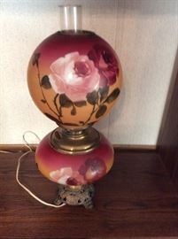 Vintage table lamp, gone with the wind type, converted to electric 