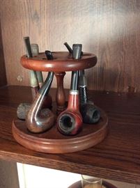 Vintage pipes and stand