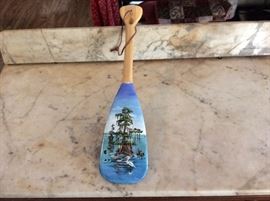 Hand painted mini boat paddle