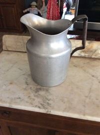 Large vintage aluminum pitcher 