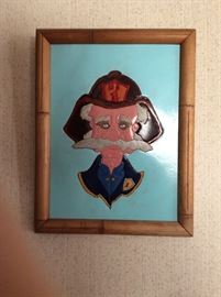 Hand carved leather picture art